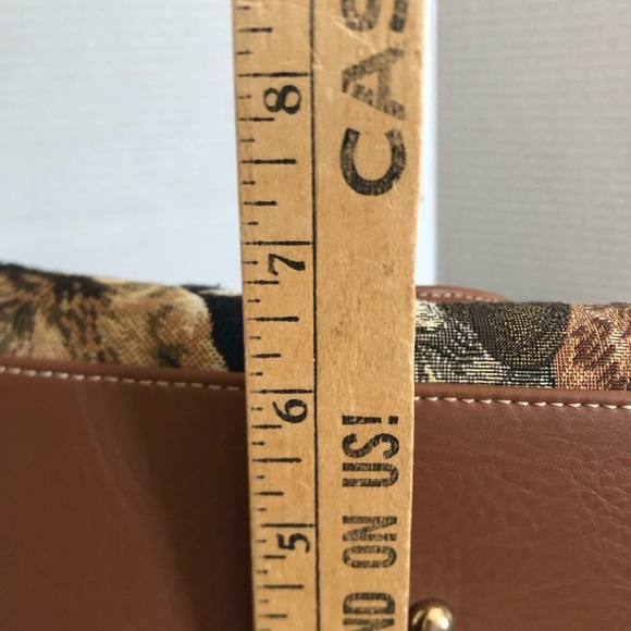 Dog Print Tapestry Bag with Brown Accents - Picture 10 of 11